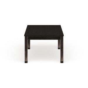English Elm Rustic Farmhouse Solid Wood Dining Table Seats Six with Distressed Antique Black Finish B2741P573023