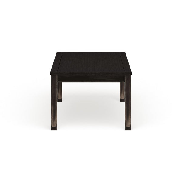 English Elm Rustic Farmhouse Solid Wood Dining Table Seats Six with Distressed Antique Black Finish B2741P573023