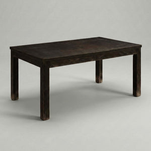 English Elm Rustic Farmhouse Solid Wood Dining Table Seats Six with Distressed Antique Black Finish B2741P573023