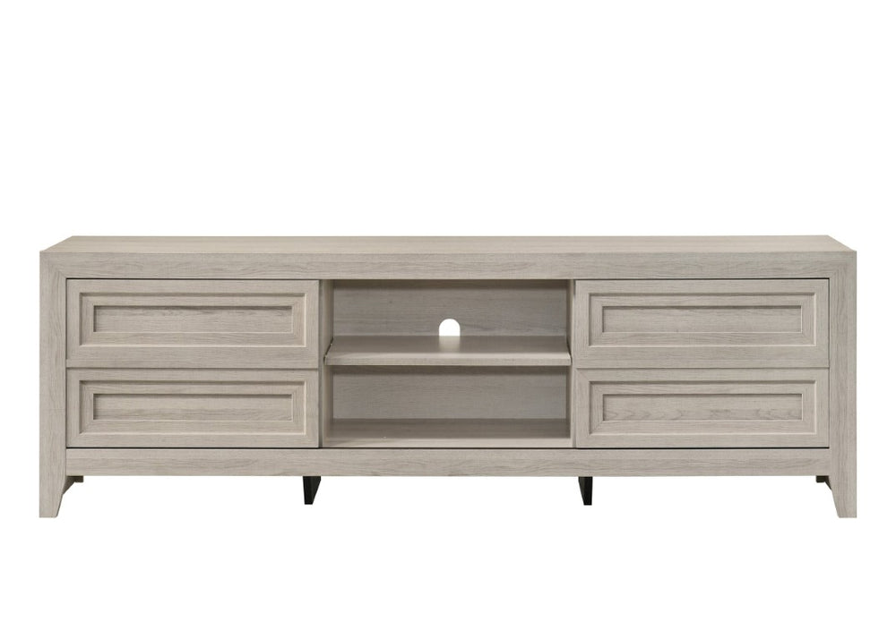 English Elm 1Pc Mid-Century Modern TV Stand with Sliding Doors Warm Wood Tone Living Room B2741P578301