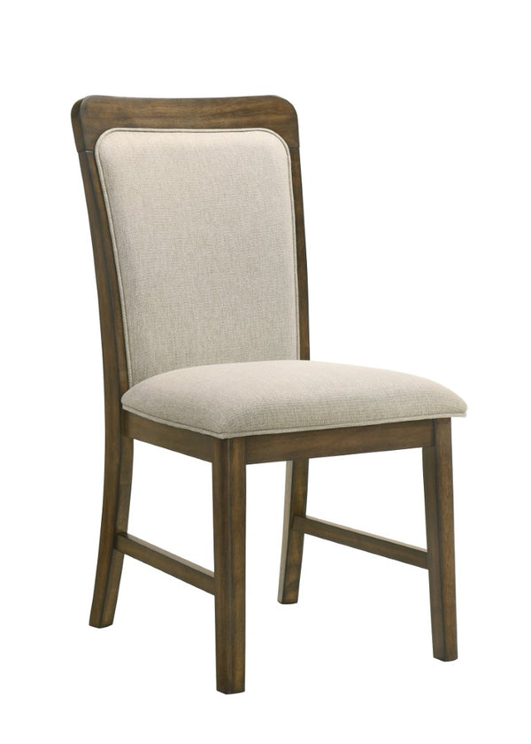 English Elm 2Pc High Back Beige Fabric Upholstered Dining Chairs Wooden Frame Transitional Set B2741P582082