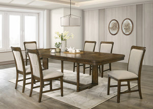 English Elm 2Pc High Back Beige Fabric Upholstered Dining Chairs Wooden Frame Transitional Set B2741P582082