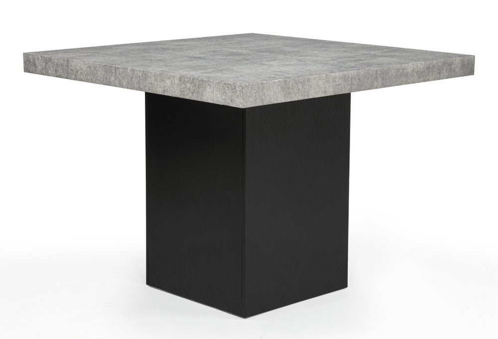 English Elm 1Pc Square Pub Style Counter Height Table Weathered Top Two Tone Base Seats Four B2741P586398
