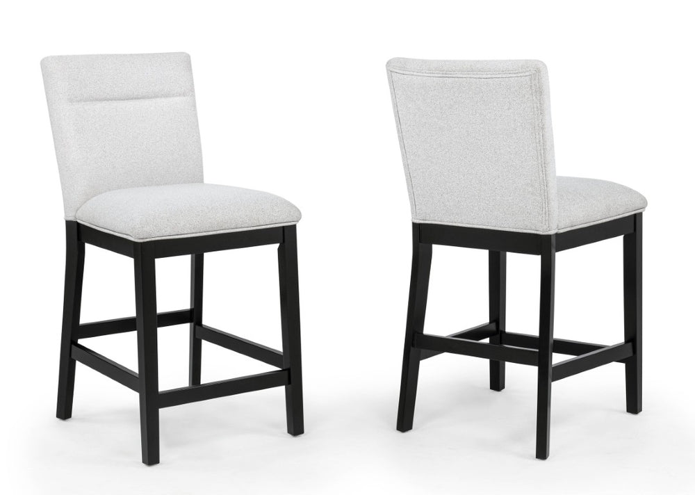 English Elm 2Pc Neutral Fabric Counter Height Dining Chairs with Dark Wood Legs Contemporary Set B2741P586400