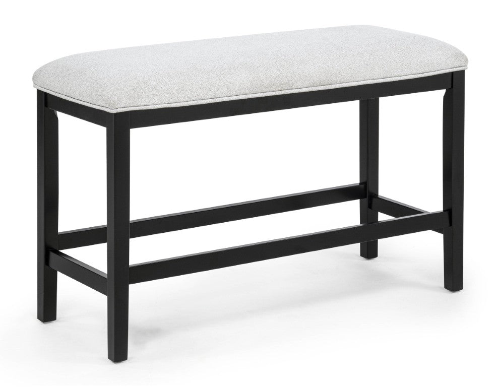 English Elm 1Pc Padded Gray Fabric Counter Height Bench with Dark Wood Legs for Dining Rooms B2741P586401