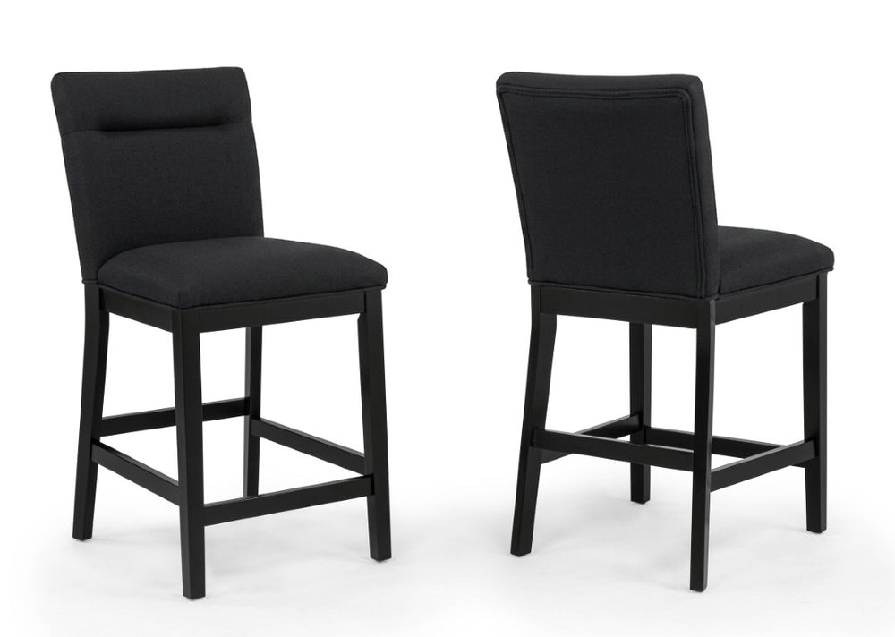 English Elm 2Pc Upholstered Counter Height Dining Chairs with Dark Wood Legs for Kitchen Islands B2741P586408