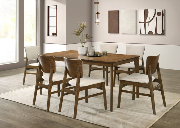 English Elm Contemporary Mission Style Rectangular Dining Table Warm Brown Wood Grain Finish Seats Six 36 L x 63 W x 30 H B2741P587016