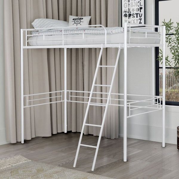 English Elm 1Pc Coastal Louvered Panel Bed Arched Headboard Rubberwood Frame Bedroom Anchor White Metal 41.5 L x 78 W x 61 H B2741P590625