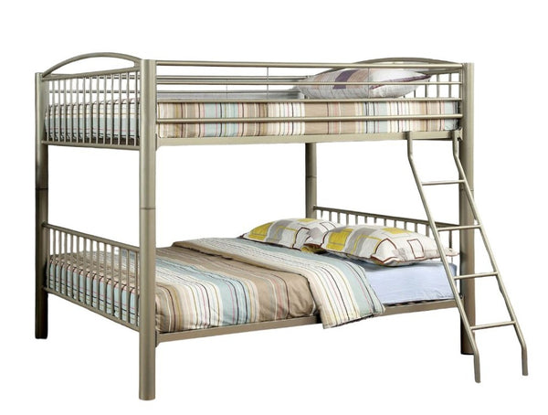 English Elm 1Pc Coastal Louvered Panel Bed Arched Headboard Rubberwood Frame Bedroom Anchor Gold Metal 79.38 L x 58 W x 65 H B2741P595010