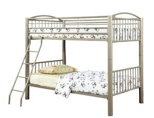 English Elm Transitional Twin Over Full Solid Wood Bunk Bed with Storage Drawers and Reversible Ladder Gold Metal 79.38 L x 43 W x 65 H B2741P595011
