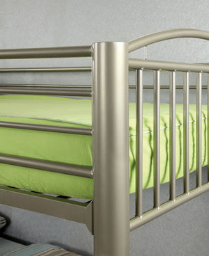 English Elm Transitional Twin Over Full Solid Wood Bunk Bed with Storage Drawers and Reversible Ladder Gold Metal 79.38 L x 43 W x 65 H B2741P595011