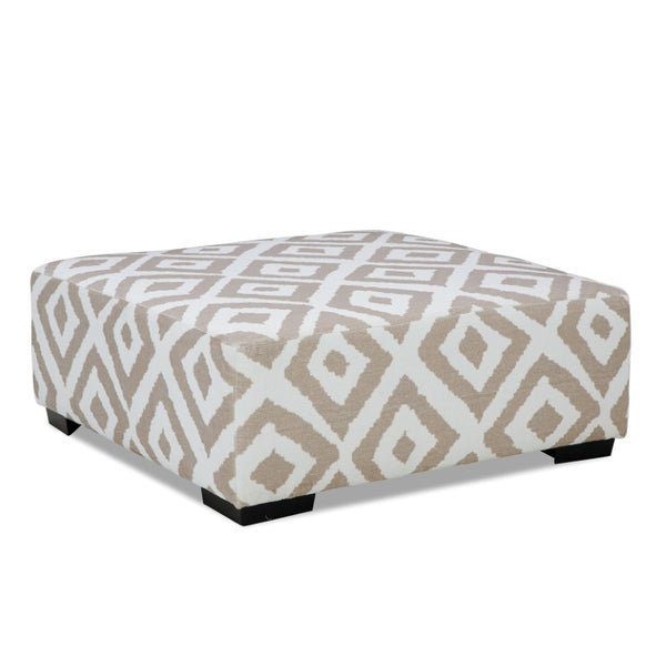 English Elm Transitional Square Chenille Ottoman with Solid Wood Legs for Stylish Living Rooms B2741P595768