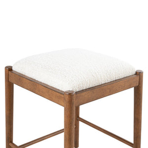 English Elm Sofa Table and Three Rhinestone Upholstered Stools Walnut Poplar Wood Entertaining Set B2741P597630