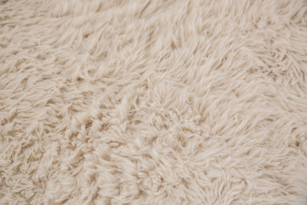 English Elm Contemporary Plush Faux Fur Square Ottoman High Density Foam Modular Living Room Accent Sand B2741P598413