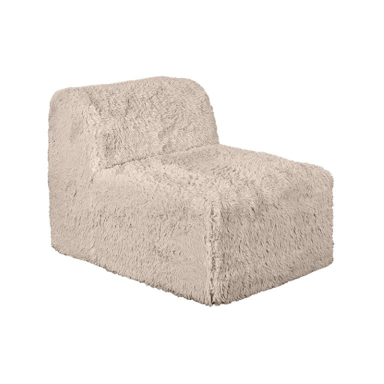 English Elm Contemporary Plush Faux Fur Modular Armless Chair Deep Foam Seating for Living Rooms Taupe B2741P598433