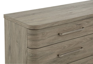 English Elm Contemporary Five Drawer Tall Chest Driftwood Finish Rounded Edges Bedroom Storage B2741P601212