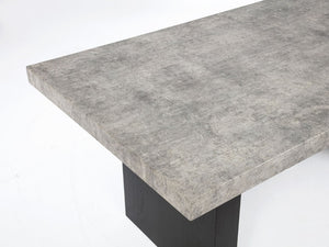 English Elm 1Pc Weathered Gray Wood Rectangular Dining Table Dual Pedestal Base Seats Six B2741S00523