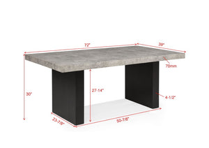 English Elm 1Pc Weathered Gray Wood Rectangular Dining Table Dual Pedestal Base Seats Six B2741S00523