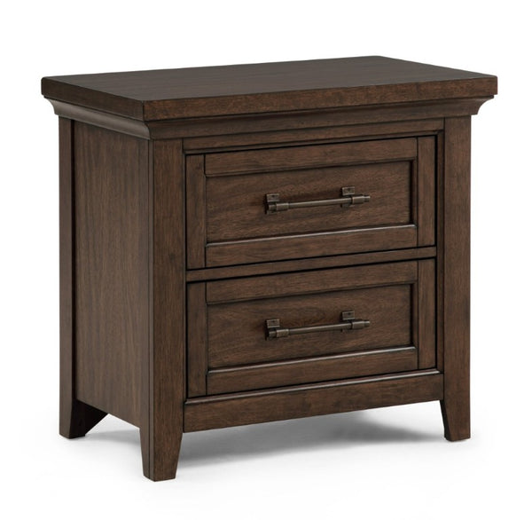English Elm 3Pc Queen Bedroom Set Solid Wood Panel Bed with Footboard Bench and Two Nightstands B2741S00953