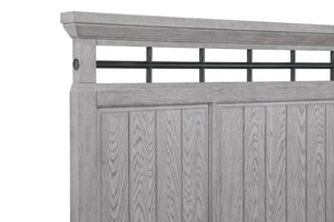 English Elm 3pc Solid Wood Queen Bedroom Set with Footboard Bench and Greige Grain Finish B2741S00955