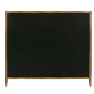 English Elm Natural Oak Trim Queen Panel Bed Beige Upholstered Headboard for Modern Bedroom B2741S00957