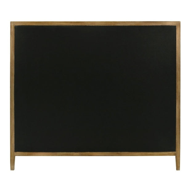 English Elm Natural Oak Trim King Panel Bed Beige Upholstered Headboard with Slat Support B2741S00958