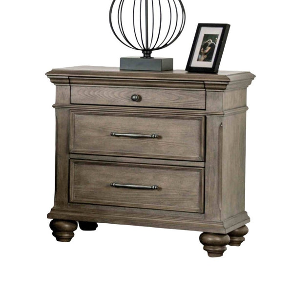 English Elm Traditional Eastern King Bedroom Set Tufted Headboard Aged Oak Finish with Storage Bench B2741S00962