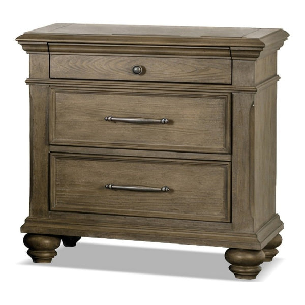 English Elm Traditional Eastern King Bedroom Set Tufted Headboard Aged Oak Finish with Storage Bench B2741S00962