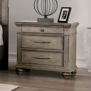 English Elm Traditional Eastern King Bedroom Set Tufted Headboard Aged Oak Finish with Storage Bench B2741S00962