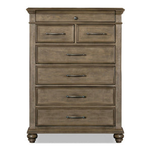 English Elm Formal Bedroom 3 Piece Eastern King Set Tufted Headboard Aged Oak Storage Bench B2741S00965
