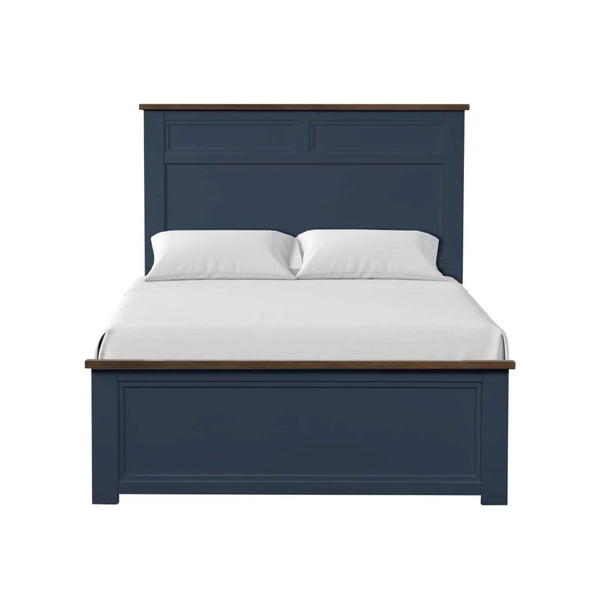 English Elm Modern Farmhouse Full Bed Pinewood Frame Two-tone Blue Panel Headboard Bedroom B2741S00966