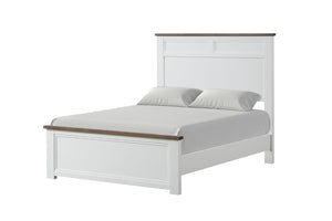 English Elm Modern Farmhouse Full Bed Pinewood Frame Two-Tone Recessed Panel Headboard Footboard B2741S00978