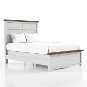 English Elm Modern Farmhouse Full Bed Pinewood Frame Two-Tone Recessed Panel Headboard Footboard B2741S00978