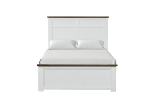 English Elm Modern Farmhouse Full Bed Pinewood Frame Two-Tone Recessed Panel Headboard Footboard B2741S00978