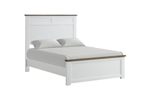 English Elm Modern Farmhouse Full Bed Pinewood Frame Two-Tone Recessed Panel Headboard Footboard B2741S00978