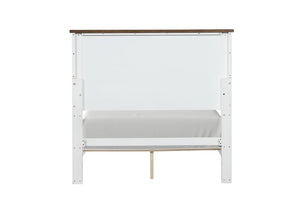 English Elm Modern Farmhouse Full Bed Pinewood Frame Two-Tone Recessed Panel Headboard Footboard B2741S00978