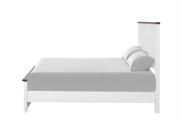 English Elm Modern Farmhouse Full Bed Pinewood Frame Two-Tone Recessed Panel Headboard Footboard B2741S00978