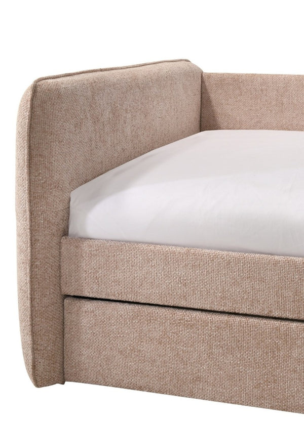 English Elm 1Pc Tufted Upholstered Daybed with Pull Out Trundle Nailhead Frame Glam Bedroom Lounge B2741S00984