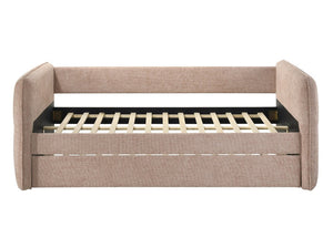 English Elm 1Pc Tufted Upholstered Daybed with Pull Out Trundle Nailhead Frame Glam Bedroom Lounge B2741S00984
