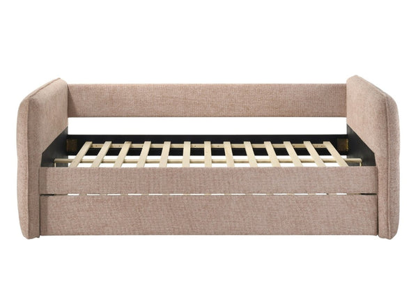 English Elm 1Pc Tufted Upholstered Daybed with Pull Out Trundle Nailhead Frame Glam Bedroom Lounge B2741S00984