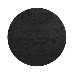 English Elm Contemporary Round Pedestal Cocktail Table Oak Veneer Cone Base Living Room Accent Black B2741S00988
