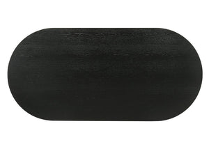 English Elm Contemporary Oval Cocktail Table with Sculptural Cone Pedestal Base for Living Rooms Black B2741S00989