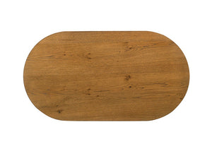 English Elm Modern Walnut Two Piece Living Room Set with Oval Coffee and Round Pedestal End Table B2741S00998
