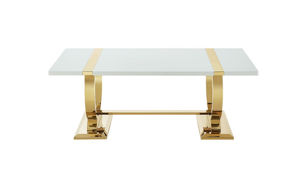 English Elm Contemporary Sculptural Pedestal Round Top Table Set with Warm Walnut Wood Finish Gold/White 3pc: Coffee Table + End Table + Sofa Table B2741S01019