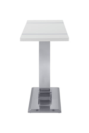 English Elm Contemporary Sculptural Pedestal Round Top Table Set with Warm Walnut Wood Finish Silver/White 3pc: Coffee Table + End Table + Sofa Table B2741S01023