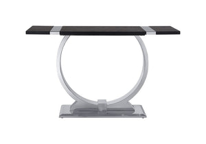 English Elm Contemporary Three Piece Living Room Set with Steel Trestle Base and Black Tabletops B2741S01028
