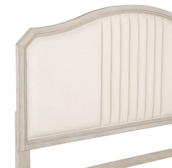 English Elm White Pinewood Twin Bedroom Set with Two Nightstands Two-Tone Farmhouse Panel Design Napoli King B2741S01040