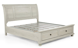 English Elm Modern King Platform Bed Set with Curved Headboard Storage Drawers and Two Nightstands B2741S01068