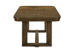 English Elm 7Pc Extendable Rectangular Dining Set with Wood Grain Table and Upholstered Side Chairs 7pc Extendable with Chairs B2741S01071