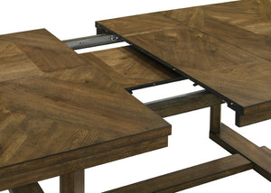 English Elm 5Pc Extendable Rectangular Dining Set Wood Grain Table with Upholstered Side Chairs Brown B2741S01072